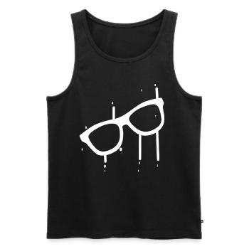 Brille - Männer Premium Bio Tank Top - Schwarz - Vorne - AI Model Male 178 light (178cm)