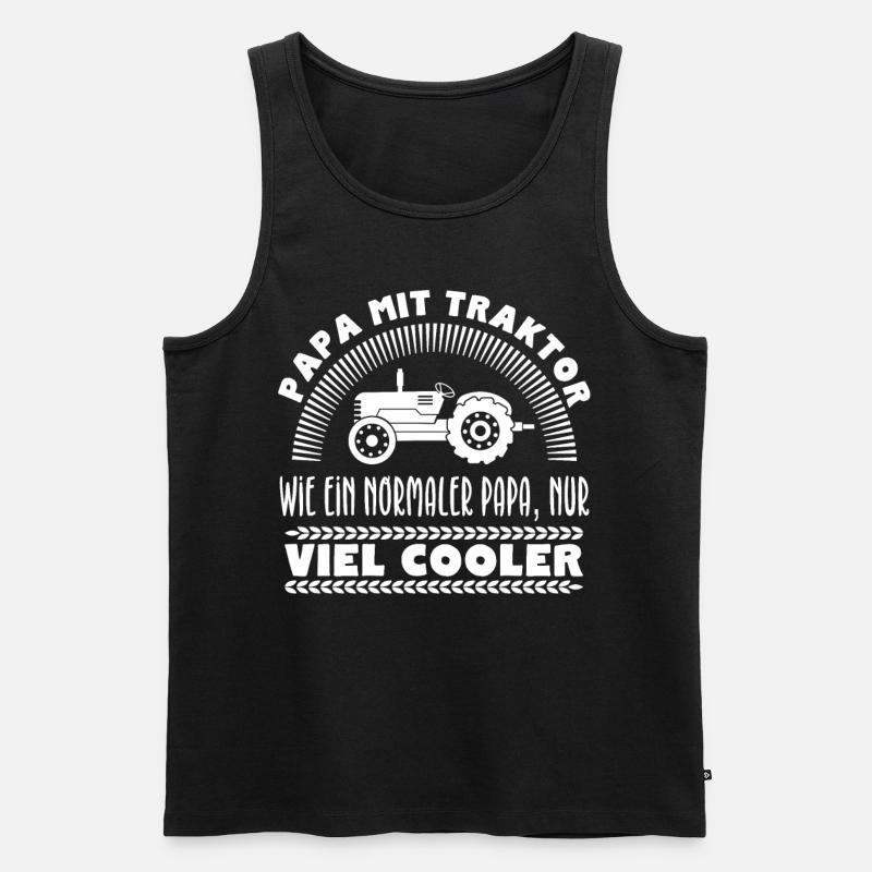Papa mit Traktor - Männer Premium Bio Tank Top - Schwarz