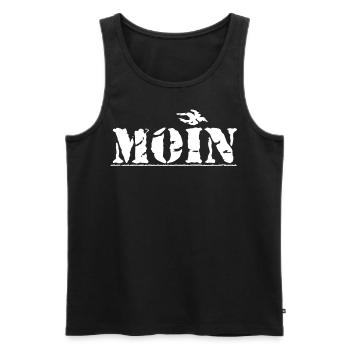 The North German Moin With Seagull Shirt - Men's Premium Organic Tank Top - black - Front - Michal (187cm)