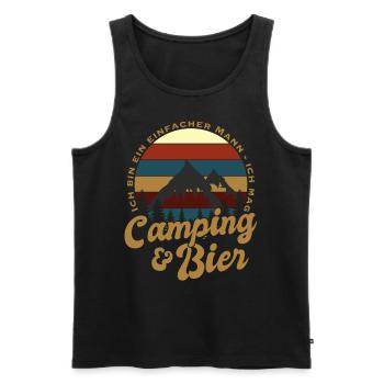 Camping Bier Mann Lustiger Witziger Spruch Männer - Männer Premium Bio Tank Top - Schwarz - Vorne - AI Model Male 178 light (178cm)