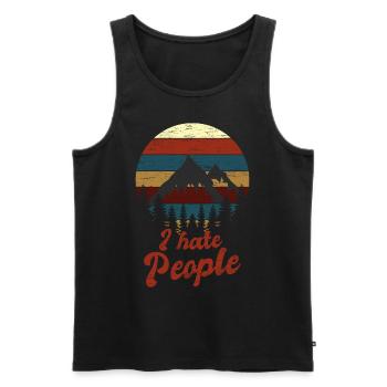 Camping I Hate People - Men's Premium Organic Tank Top - black - Front - Michal (187cm)