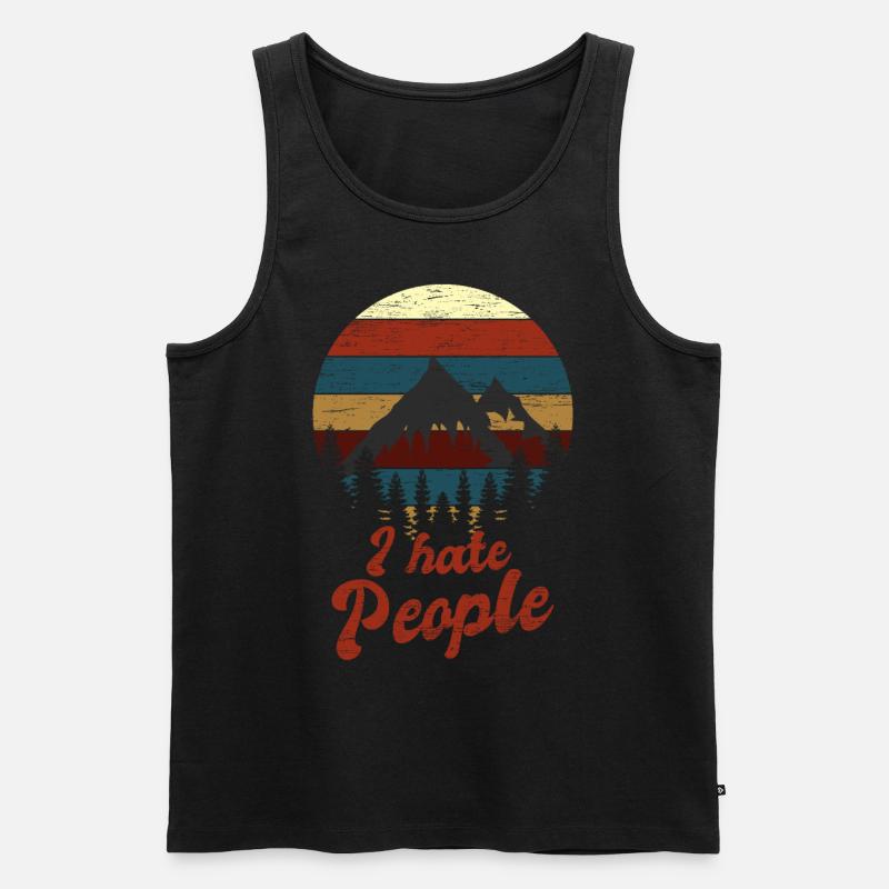 Camping I Hate People - Männer Premium Bio Tank Top - Schwarz