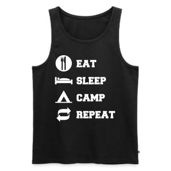 Eat Sleep Camp Repeat Funny Camping - Men's Premium Organic Tank Top - black - Front - Michal (187cm)
