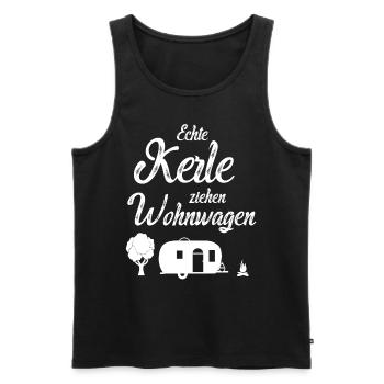 Echte Kerle ziehen Wohnwagen - Männer Premium Bio Tank Top - Schwarz - Vorne - Michal (187cm)