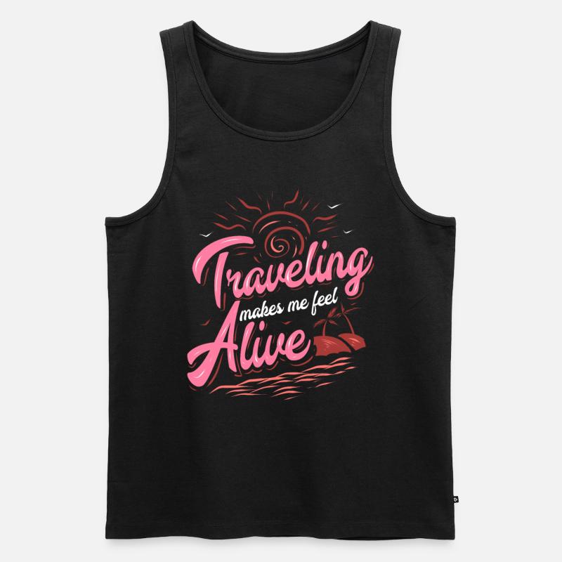 Reise Leben - Männer Premium Bio Tank Top - Schwarz
