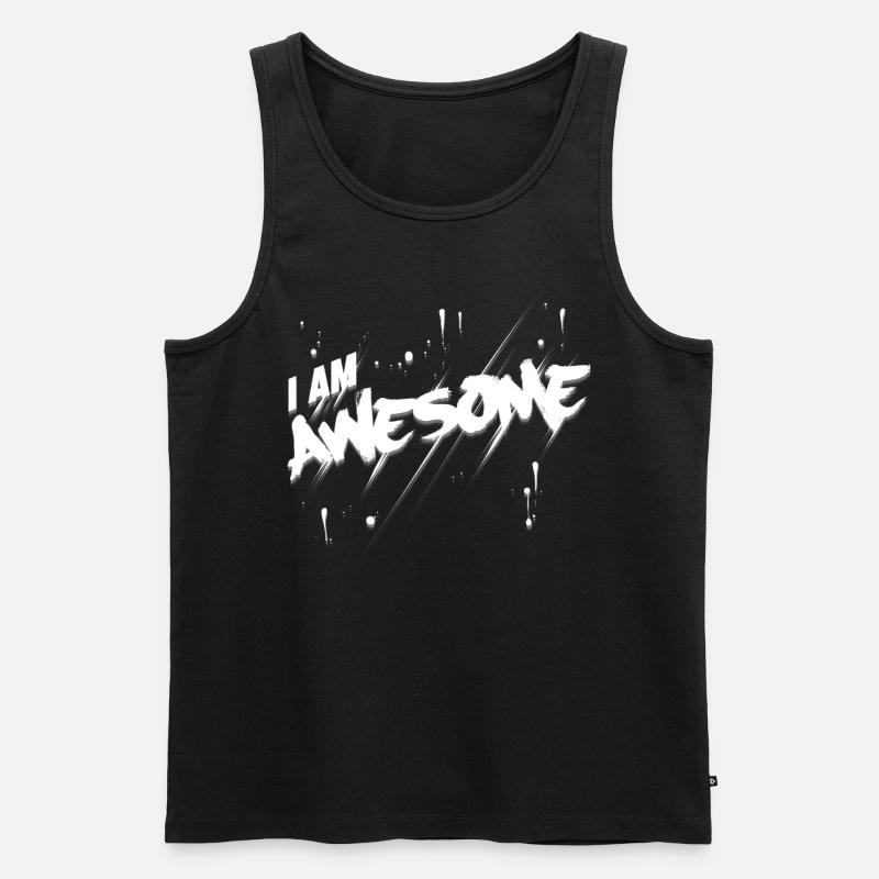 I Am Awsome. - Männer Premium Bio Tank Top - Schwarz