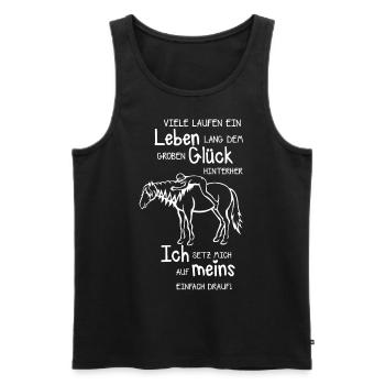 Horses saying live happiness - Men's Premium Organic Tank Top - black - Front - Michal (187cm)