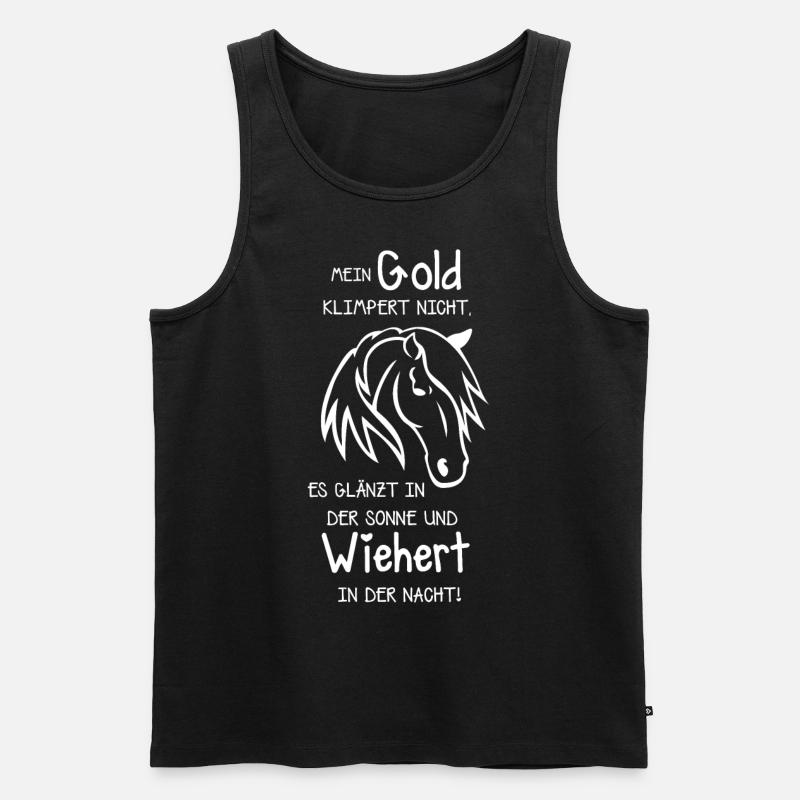 Pferde Text - Männer Premium Bio Tank Top - Schwarz
