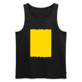background yellow - Men's Premium Organic Tank Top - black - Front - Michal (187cm)