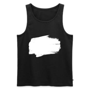 background painted white - Men's Premium Organic Tank Top - black - Front - Michal (187cm)
