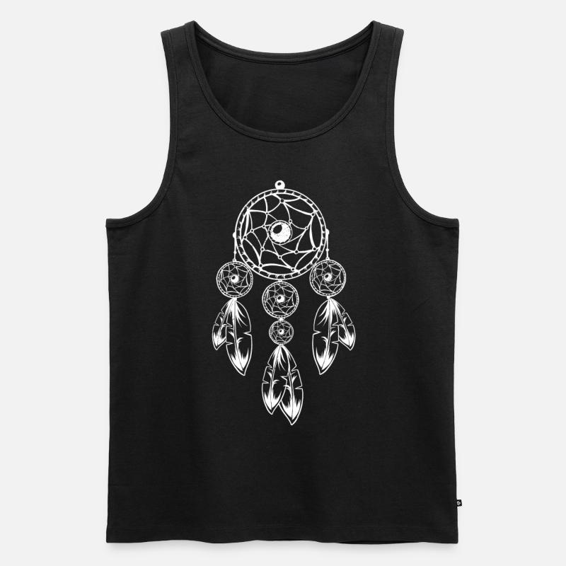 traumfaenger weiss - Männer Premium Bio Tank Top - Schwarz
