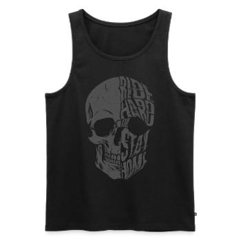 Biker Motorcyclist Rocker Chopper saying - Men's Premium Organic Tank Top - black - Front - Michal (187cm)
