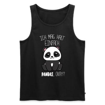 Panda Ich mag halt Pandas Lustig - Männer Premium Bio Tank Top - Schwarz - Vorne - Michal (187cm)