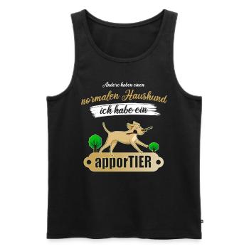 Ich habe ein apporTIER - Männer Premium Bio Tank Top - Schwarz - Vorne - AI Model Male 178 light (178cm)