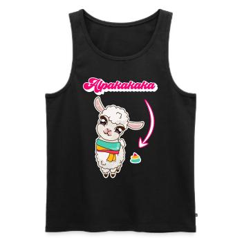 Alpakakaka suesses Alpaka - Männer Premium Bio Tank Top - Schwarz - Vorne - AI Model Male 178 light (178cm)