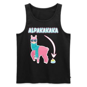 Alpakakaka Alpaka Lama Kaka - Männer Premium Bio Tank Top - Schwarz - Vorne - Michal (187cm)