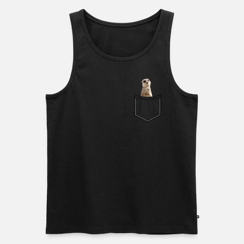 Erdmännchen in der Tasche Süß - Männer Premium Bio Tank Top - Schwarz