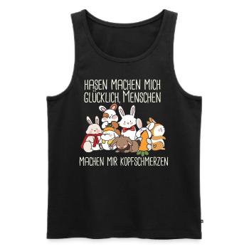 Hase Süß Kaninchen Spruch - Männer Premium Bio Tank Top - Schwarz - Vorne - Michal (187cm)
