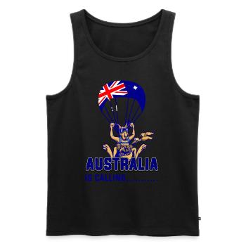Australia is calling - Männer Premium Bio Tank Top - Schwarz - Vorne - AI Model Male 178 light (178cm)