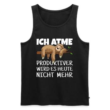 Faultier Relaxen Chillen Pause Schlafen - Männer Premium Bio Tank Top - Schwarz - Vorne - AI Model Male 178 light (178cm)