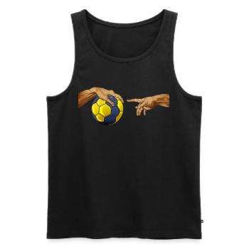 Handball Michelangelo Main Ball - Débardeur bio Premium Homme - noir - Devant - AI Model Male 178 light (178cm)