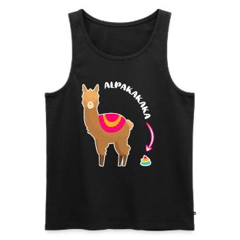 Alpakakaka Alpaka Lama Kaka - Männer Premium Bio Tank Top - Schwarz - Vorne - Michal (187cm)