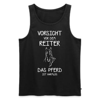 Reitsport, Pferd, Reiter, - Männer Premium Bio Tank Top - Schwarz - Vorne - AI Model Male 178 light (178cm)