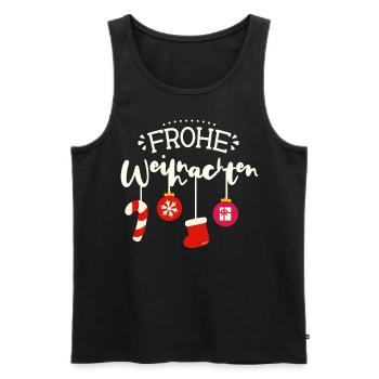 Frohe Weihnachten Fröhliche Weihnachten - Männer Premium Bio Tank Top - Schwarz - Vorne - Michal (187cm)