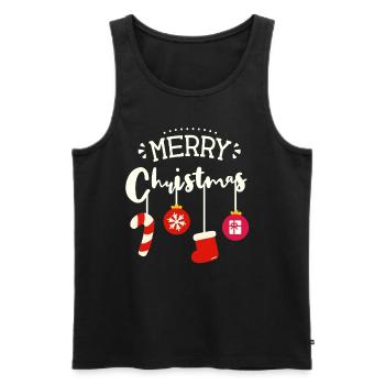 Joyeux Noël Joyeux Noël - Débardeur bio Premium Homme - noir - Devant - Michal (187cm)