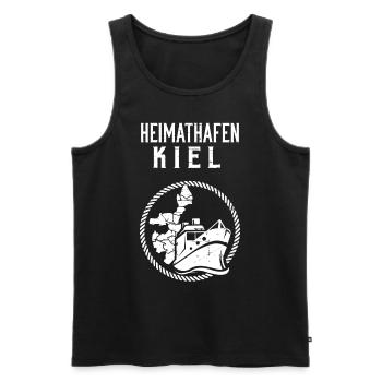 Heimathafen Kiel Kieler Küste - Männer Premium Bio Tank Top - Schwarz - Vorne - Michal (187cm)