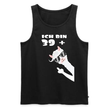 Ich bin 39 plus Lama Alpaka - Männer Premium Bio Tank Top - Schwarz - Vorne - AI Model Male 178 light (178cm)