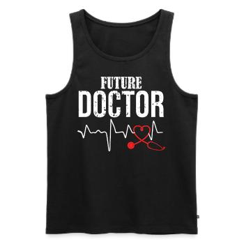 Docteur Docts Cadeaux - Débardeur bio Premium Homme - noir - Devant - Michal (187cm)