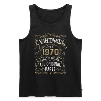 Born in 1970 Birthday Gift 52 years - Men's Premium Organic Tank Top - black - Front - Michal (187cm)