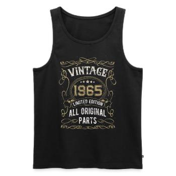 Born in 1965 Birthday gift 57 years - Men's Premium Organic Tank Top - black - Front - Michal (187cm)
