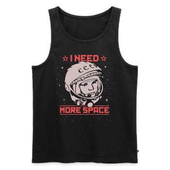 Gagarine - J'ai besoin de plus d'astronaute cosmonaute spatial - Débardeur bio Premium Homme - noir - Devant - AI Model Male 178 light (178cm)