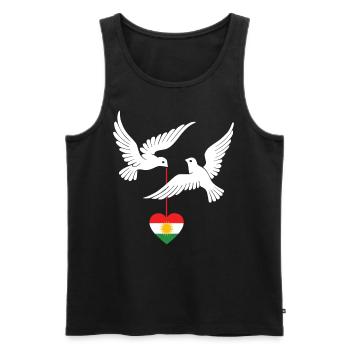 Kurdistan design Kurdish flag with two doves - Men's Premium Organic Tank Top - black - Front - AI Model Male 178 light (178cm)