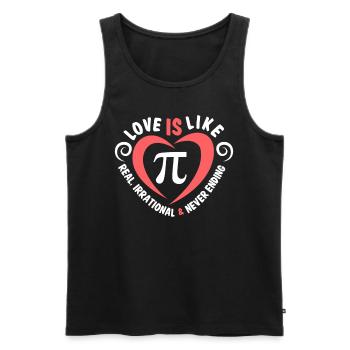L'amour est comme Pi Real Irrational Never Ending Funny - Débardeur bio Premium Homme - noir - Devant - AI Model Male 178 light (178cm)
