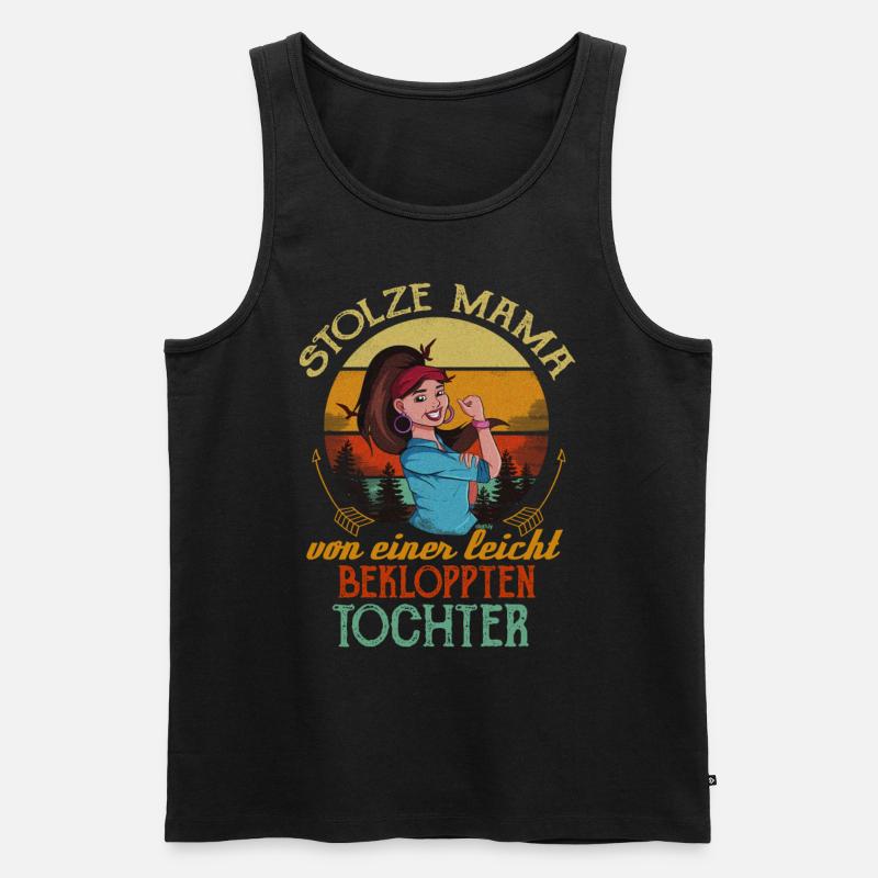 Stolze Mama Mutter Tochter Eltern - Männer Premium Bio Tank Top - Schwarz