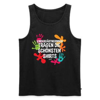 Kindergärtnerin Kindergarten Pädagogen - Männer Premium Bio Tank Top - Schwarz - Vorne - Michal (187cm)