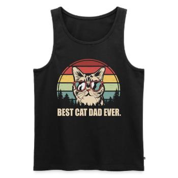 Best Cat Dad Ever Katzen Papa Lustig Geschenk - Männer Premium Bio Tank Top - Schwarz - Vorne - Michal (187cm)