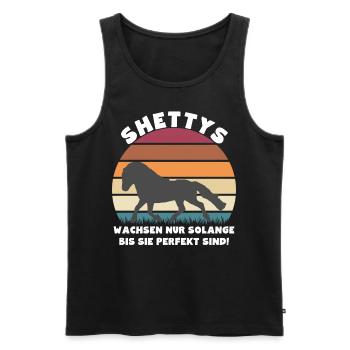 Shettys wachsen nur solange bis sie perfekt sind - Männer Premium Bio Tank Top - Schwarz - Vorne - AI Model Male 178 light (178cm)