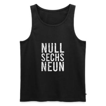 069 - FFM - meine Stadt - Frankfurt am Main - Männer Premium Bio Tank Top - Schwarz - Vorne - Michal (187cm)