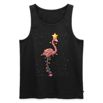 Flamingo Christmas Ornaments Tree Funny Sarcasm - Men's Premium Organic Tank Top - black - Front - AI Model Male 178 light (178cm)