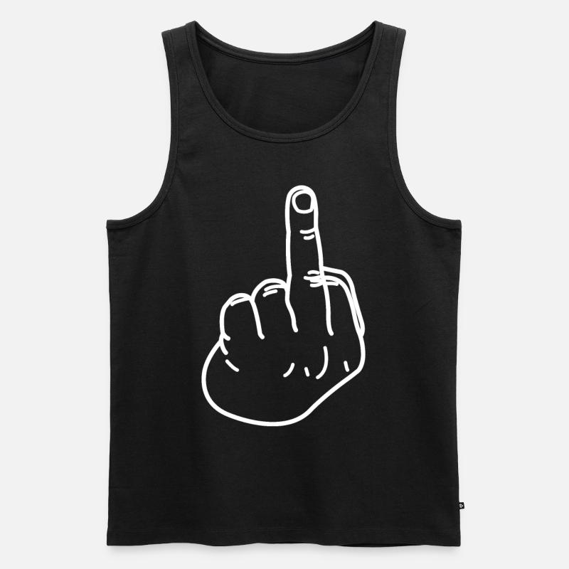 Mittelfinger - Männer Premium Bio Tank Top - Schwarz
