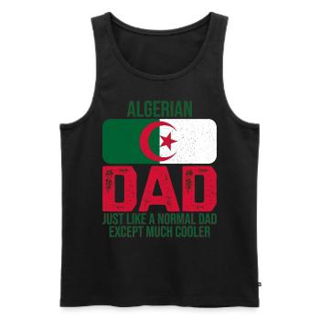 Père algérien Algérie drapeau fête des pères - Débardeur bio Premium Homme - noir - Devant - AI Model Male 178 light (178cm)
