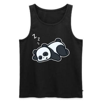 Tshirt Panda endormi mignon ours Panama - Débardeur bio Premium Homme - noir - Devant - AI Model Male 178 light (178cm)
