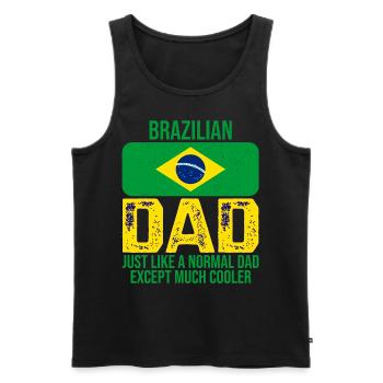 Père brésilien Brésil flag Fête des pères - Débardeur bio Premium Homme - noir - Devant - Michal (187cm)