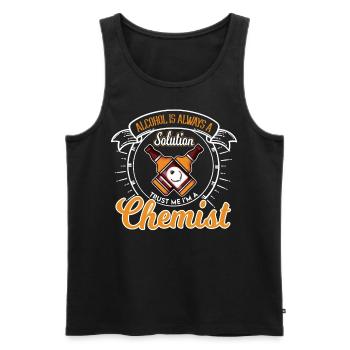 Chemiker Alkohol Lösung Spruch - Männer Premium Bio Tank Top - Schwarz - Vorne - AI Model Male 178 light (178cm)