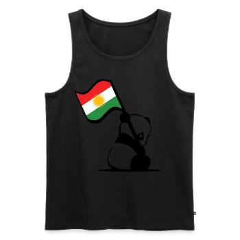 Kurdish panda. Cute panda with Kurdistan flag - Men's Premium Organic Tank Top - black - Front - AI Model Male 178 light (178cm)