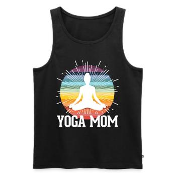 Yoga maman cadeau fête des mères - Débardeur bio Premium Homme - noir - Devant - AI Model Male 178 light (178cm)